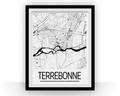 Terrebonne Quebec Map Poster - Quebec Map Print - Art Deco Series