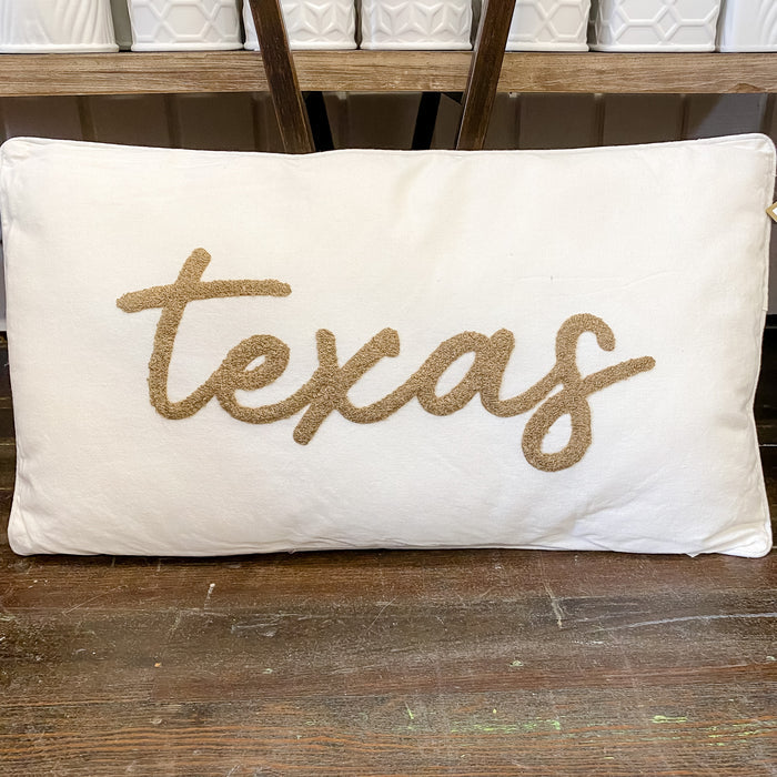 Texas Embroidered Pillow - Lyla's: Clothing & Gifts - Online and Rockwall Texas Boutique
