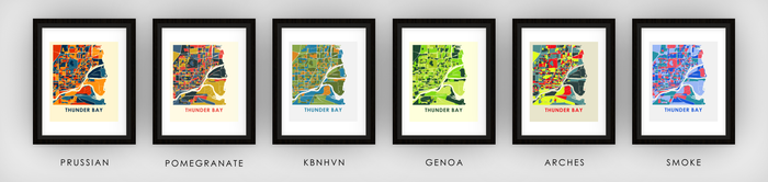 Thunder Bay Ontario Map Print - Full Color Map Poster