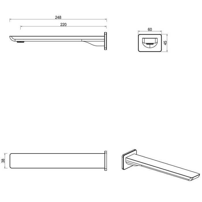 Tiago Brushed Nickel Bath Spout