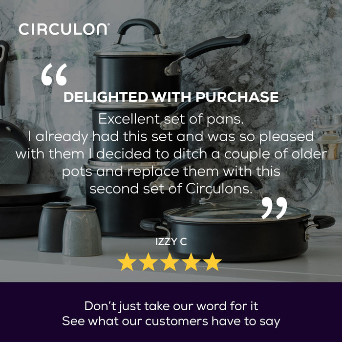 Total Non-Stick Induction Saucepan, Saucepot, Steamer & Frying Pan Set - 5 Pieces