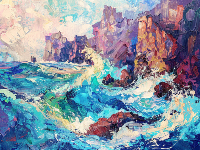 Towering Cliffs And Crashing Waves