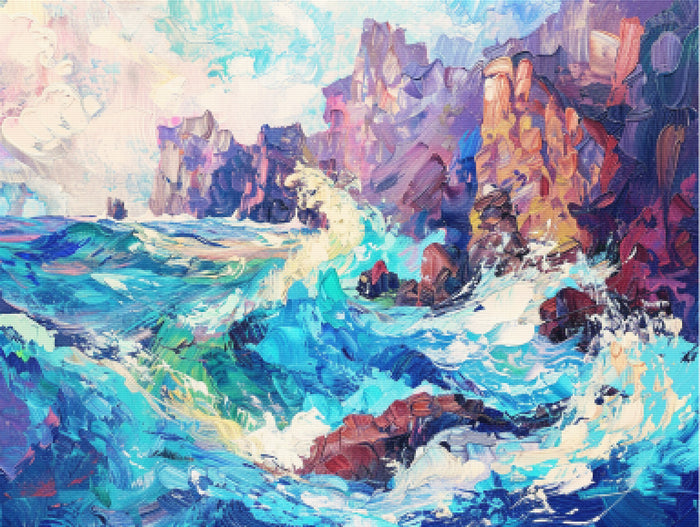 Towering Cliffs And Crashing Waves
