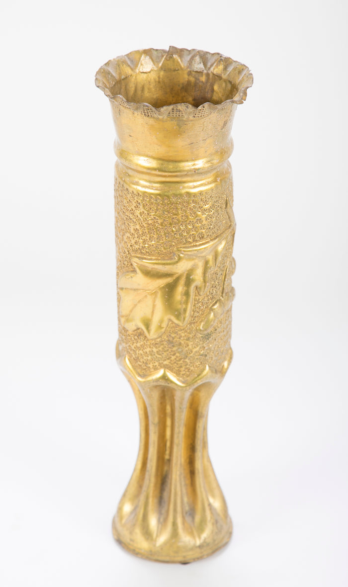 Trench / Folk Art Pair of Vases from French WW I Artillery Shell Casings