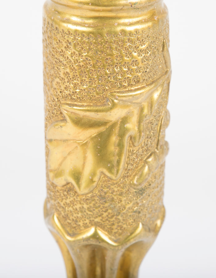 Trench / Folk Art Pair of Vases from French WW I Artillery Shell Casings