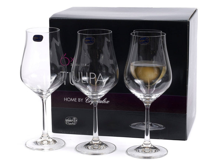 Luxurious and durable tulip-shaped wine glass
