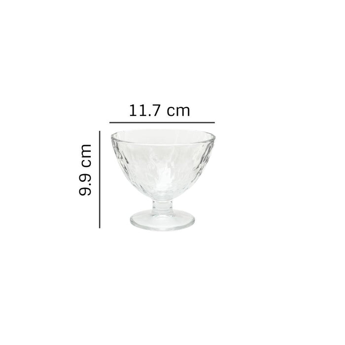 Uniglass Quartz Dessert Glass Bowls Set (Transparent, 375ml) -Set of 6 | Bowl