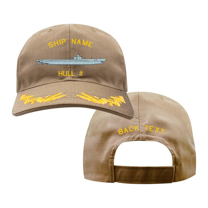 U.S. Navy Custom Ship Cap - Coyote - Captain Scrambled Eggs - Sargo Class Submarine WWII Hats and Caps