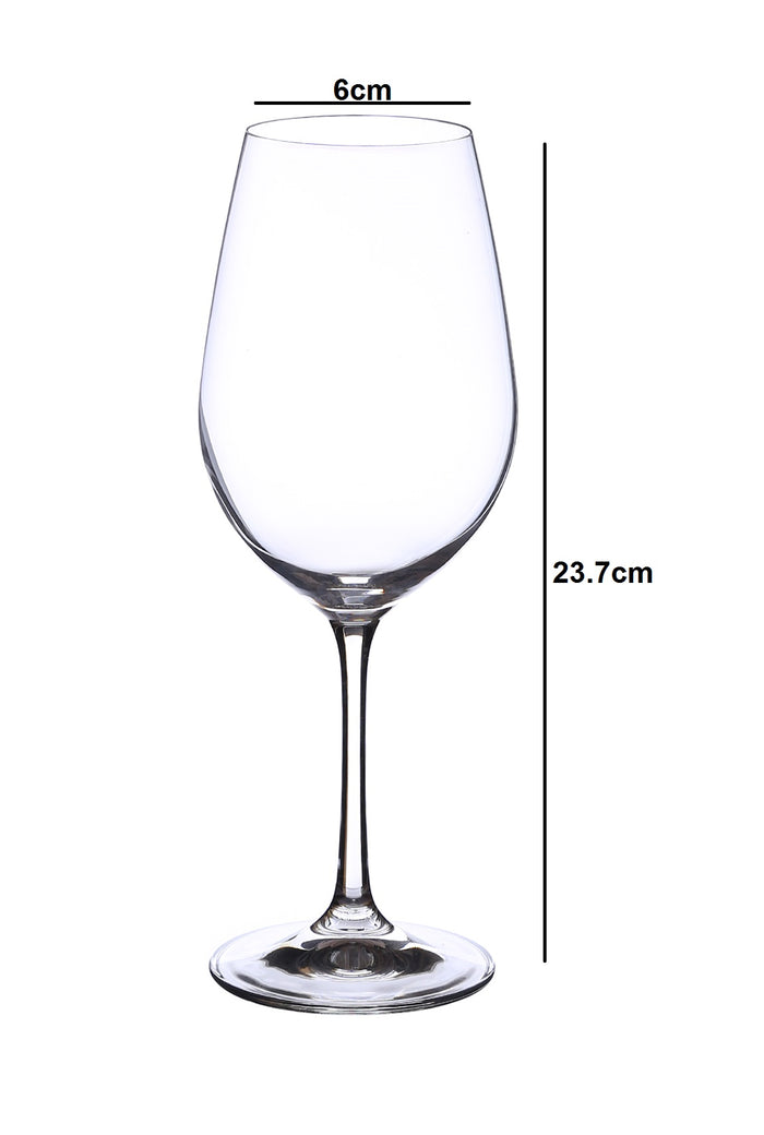 Dimensions of a Refined crystal wine glass ideal for wine tastings