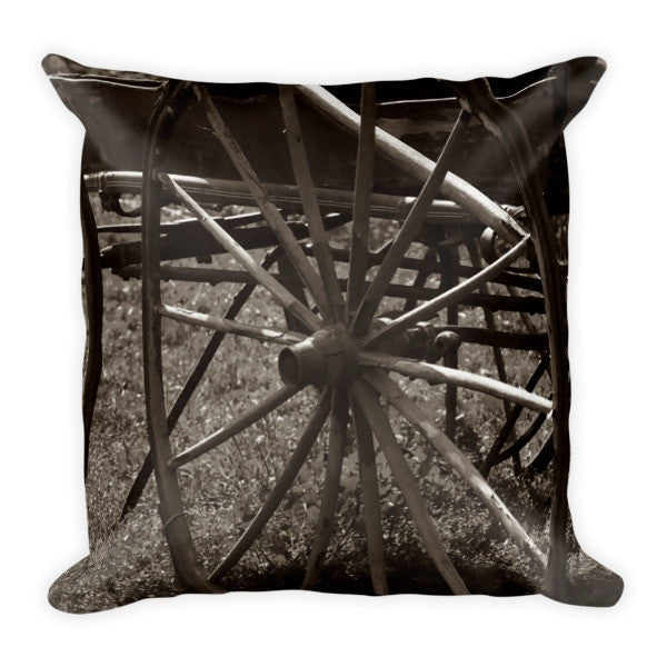 Wagon and Wheel Throw Pillow