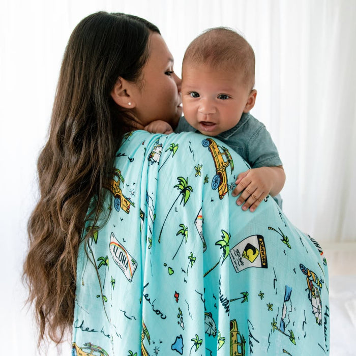We Go Holoholo Muslin Swaddle Blanket
