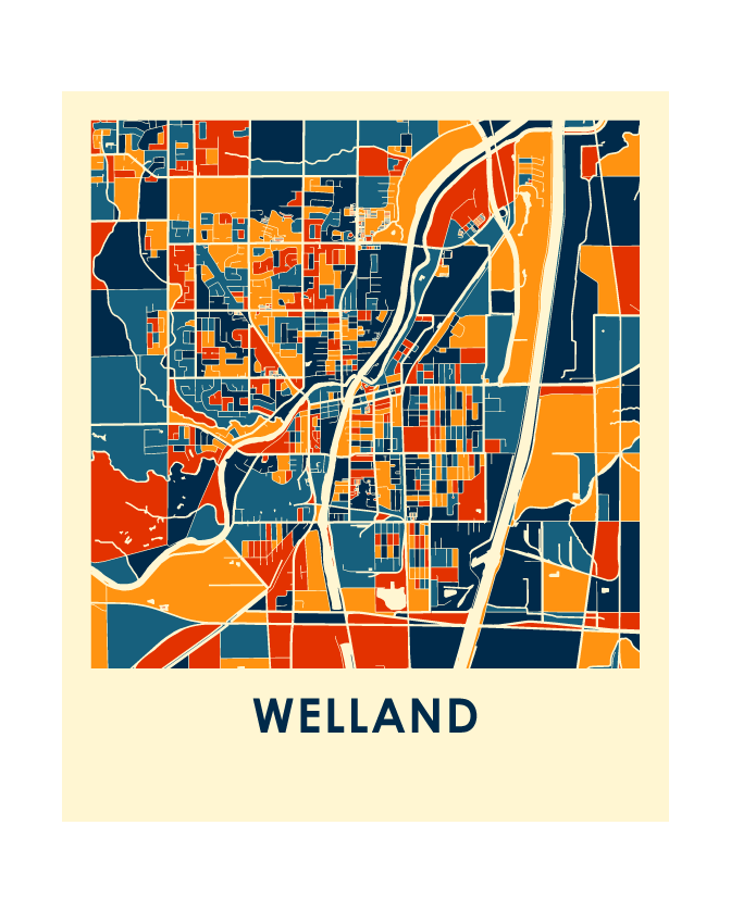 Welland Ontario Map Print - Full Color Map Poster