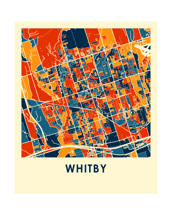 Whitby Ontario Map Print - Full Color Map Poster