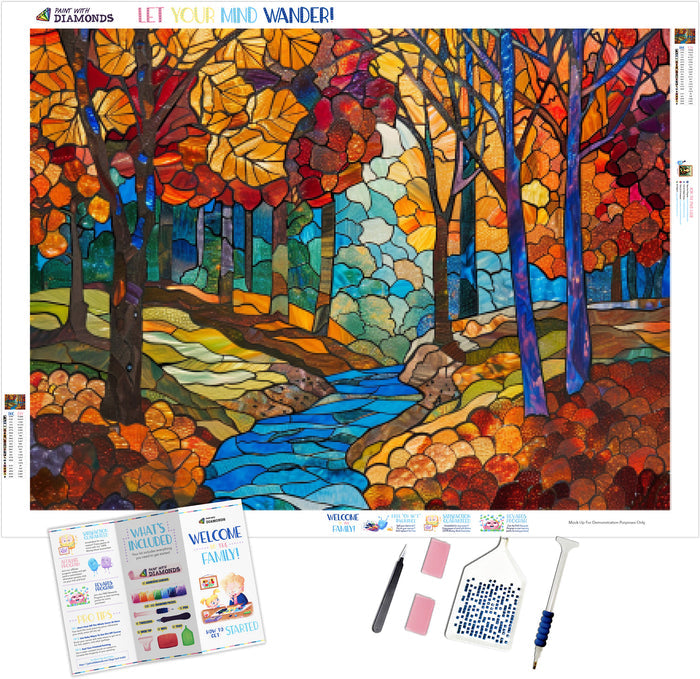 Winding River Through Autumn Forest