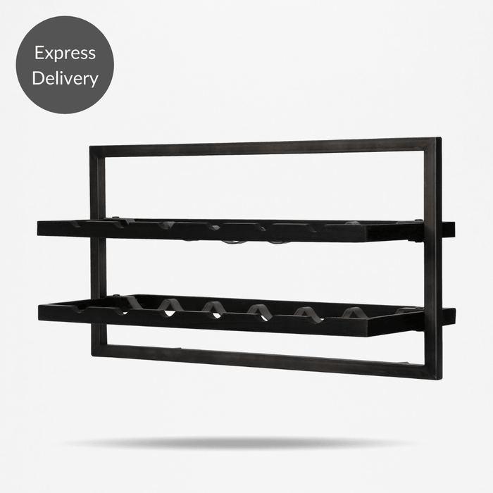 WINEMATE Burned Black Teak 12 Bottles - Style A -