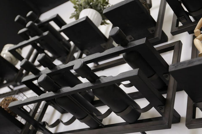WINEMATE Burned Black Teak 12 Bottles - Style A -
