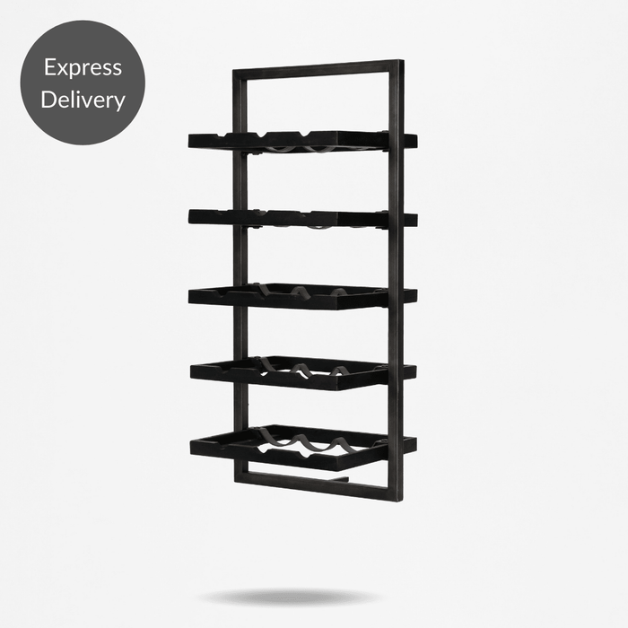 WINEMATE Burned Black Teak 15 Bottles - Style E -