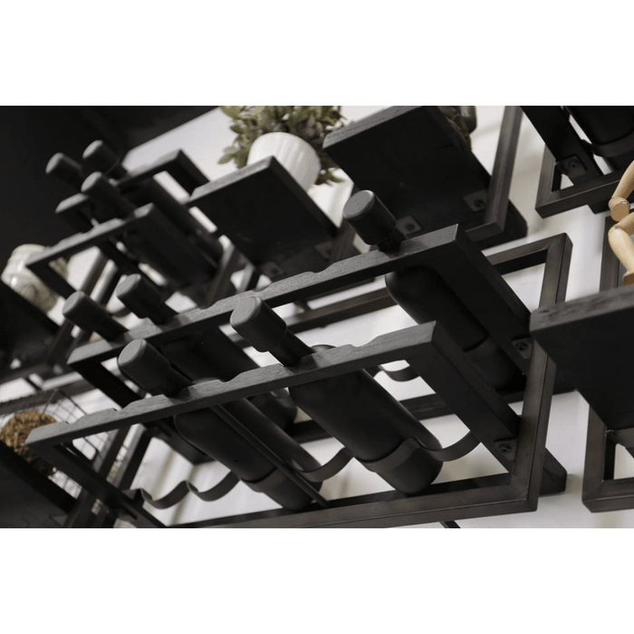 WINEMATE Burned Black Teak 15 Bottles - Style E -