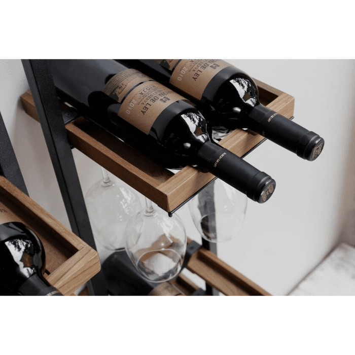 WINEMATE Burned Black Teak 15 Bottles - Style E -