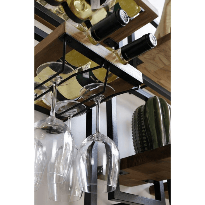 WINEMATE Burned Black Teak 15 Bottles - Style E -