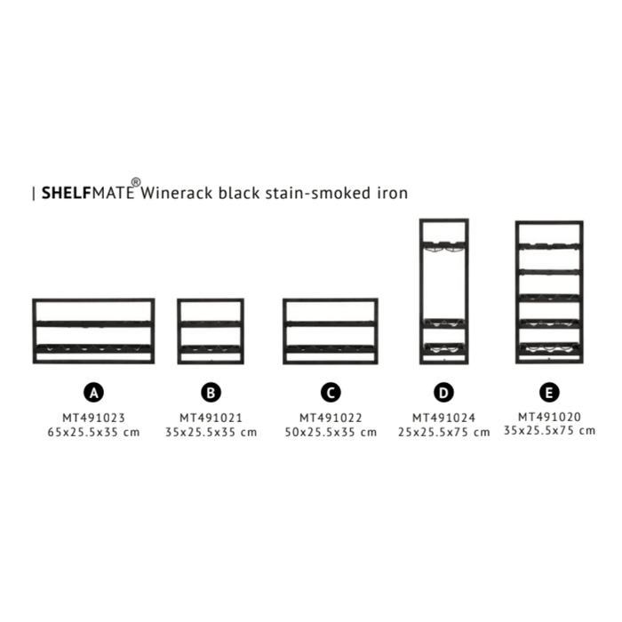 WINEMATE Burned Black Teak 15 Bottles - Style E -