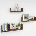 Wooden Wall Shelves Set – 3 Pieces U-Shaped Design