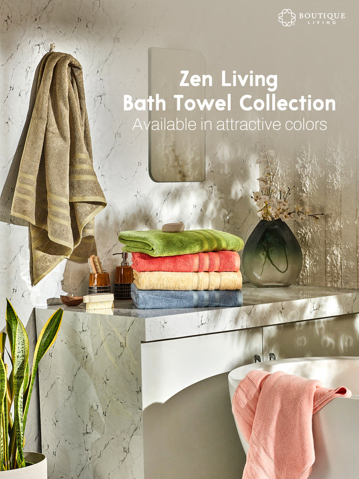 Zen Living Cotton Bamboo 550 GSM Bath Towel - Dark Dahlia (Peach) (Pack of 1)
