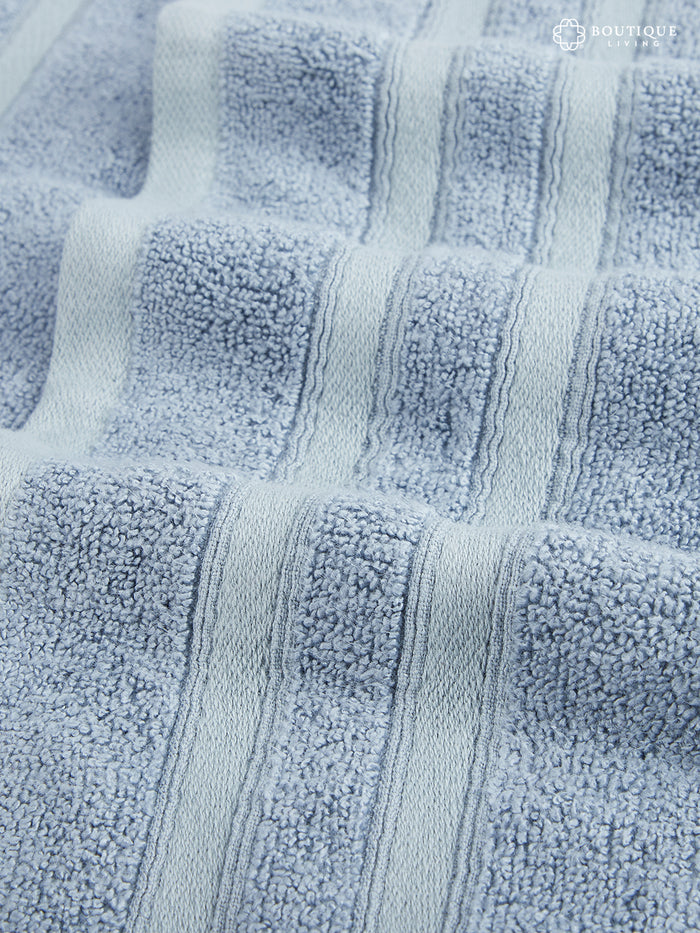 Zen Living Cotton Bamboo 550 GSM Blue Hand Towels (Pack of 2) - Zero Twisted Technology